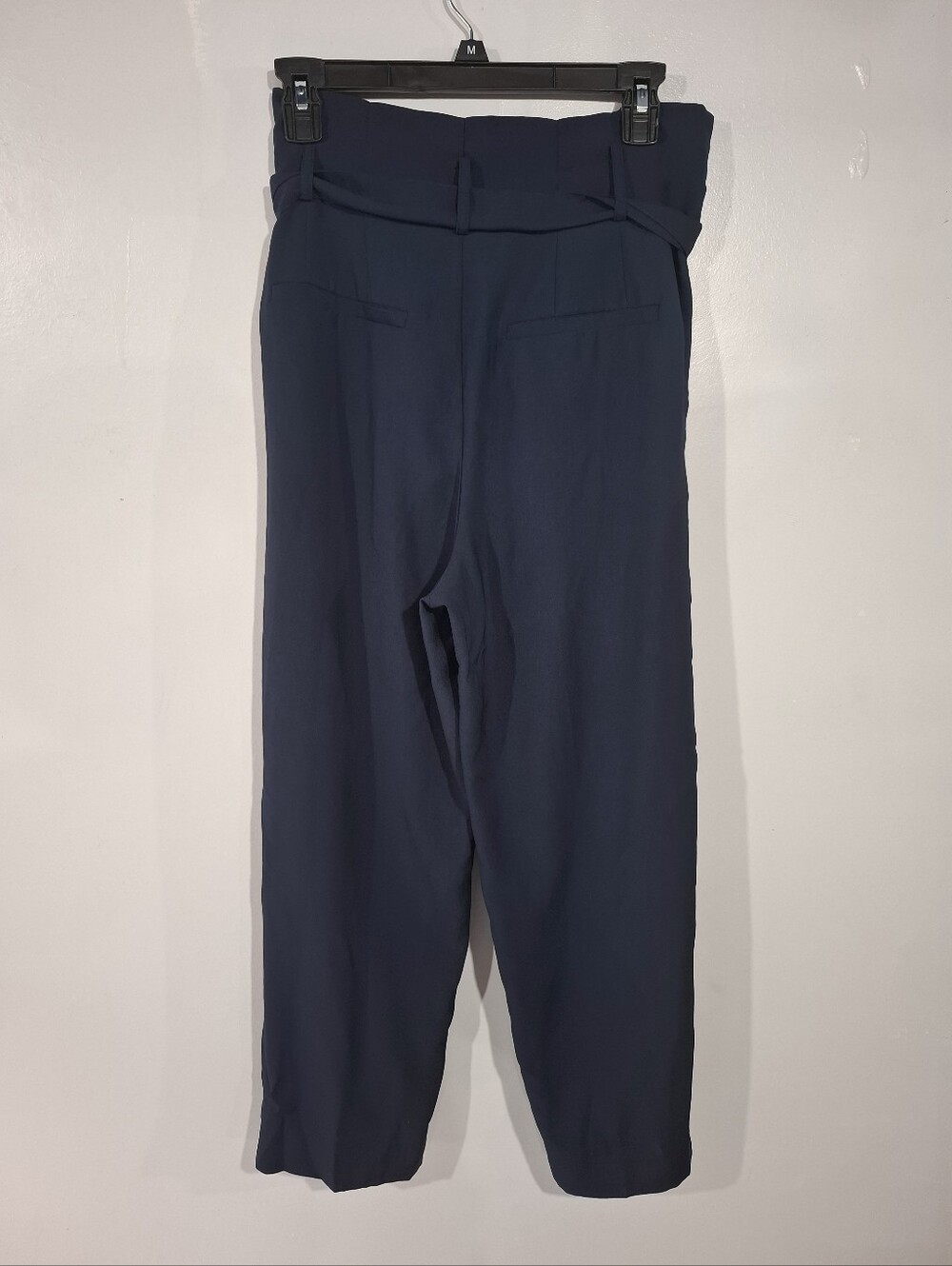 Madewell Drapey Paperbag High Waist Navy Blue Tapered Pants Sz 6 Preppy Office - Picture 5 of 14